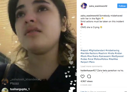 Zaira Wasim allegedly molested